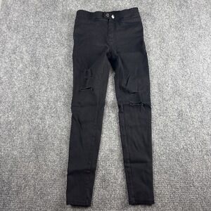 SP-60 Women's Black Distressed Skinny Jeggings Super Stretch One Size Free F